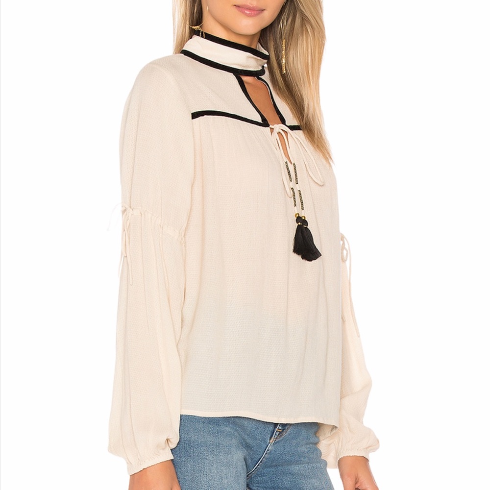 SOLD||Tularosa Revolve Carmen Blouse Boho Cream M - Picture 2 of 11